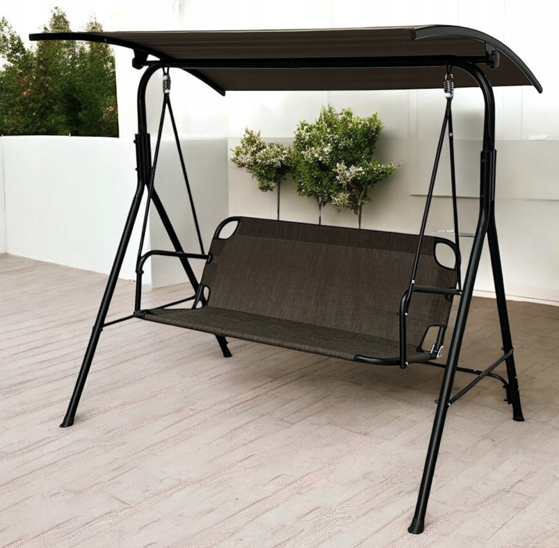 Záhradná hojdačka 4006D pre 3 osoby – zlatohnedá