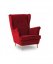 Crvena fotelja u skandinavskom stilu
