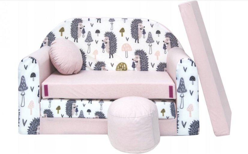 Kindersofa rosa 98 x 170 cm Igel