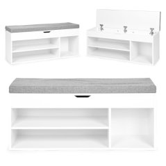 Dulap modern pentru pantofi cu scaun confortabil și 3 rafturi