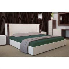 Чаршаф за легло от памучен сатен в тъмнозелен цвят