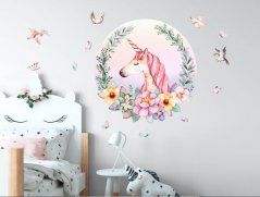 Adesivo da parete fantasia unicorno per bambina