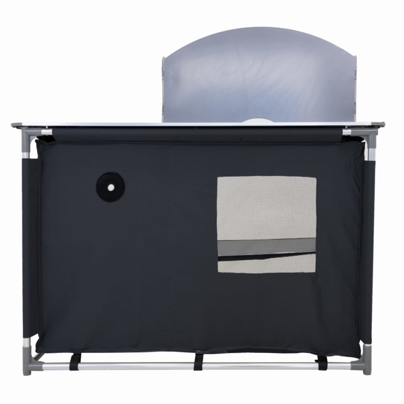 Praktische Campingküche mit 2 Fächern 116 x 52 cm - schwarz