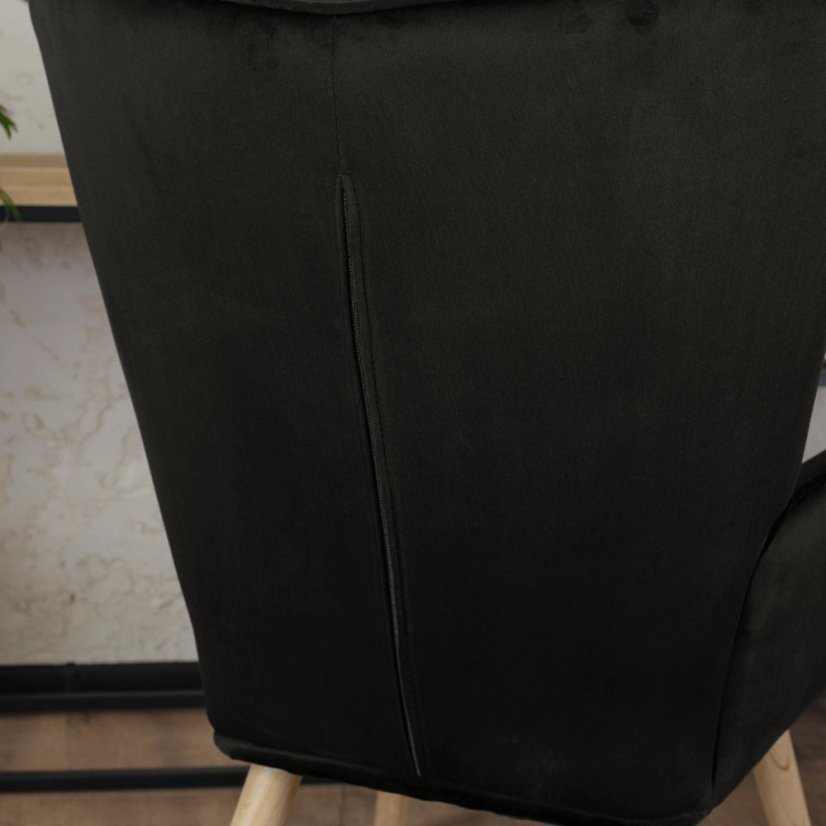 Pohodlné relaxační křeslo s podnožkou LOZANO - černé