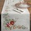 Graue Gobelin-Tischdecke mit hochwertig gewebtem Blumenmuster