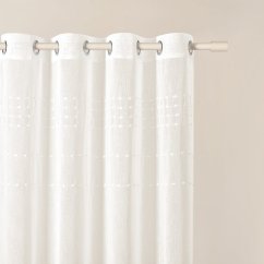 Moderne cremefarbene Gardine  Marisa  mit silbernen Ösen 300 x 250 cm