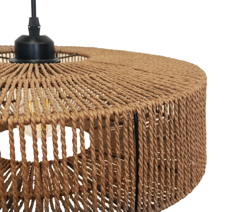 Viseća svjetiljka od jute i metala 60W - Boja: Bež