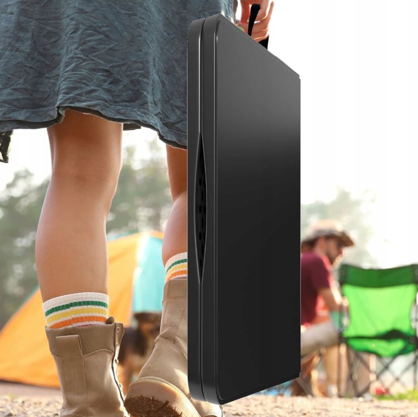 Záhradný cateringový stôl rozkladací 180 cm - čierny