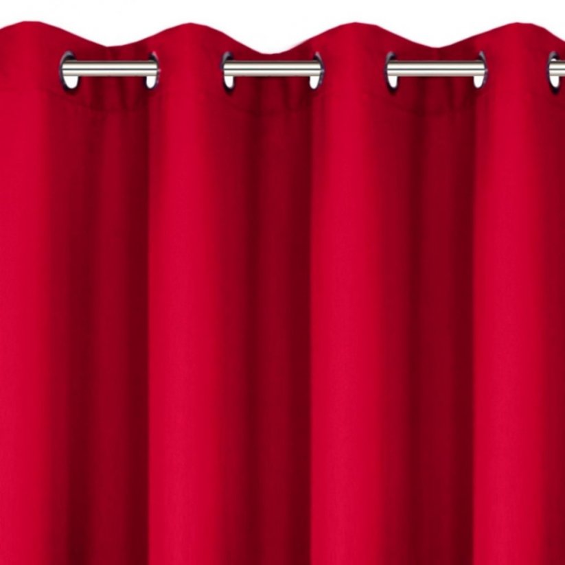 Piros függöny gyűrűs függesztéssel 140 x 250 cm