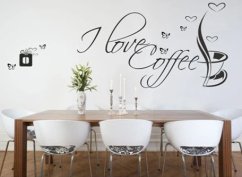 Samolepka na zeď s textem I LOVE COFFEE