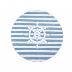 Феноменален кръгъл бяло-син килим Navy Rudder