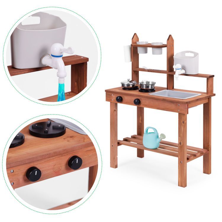 Kinderküche aus Tannenholz + Zubehör