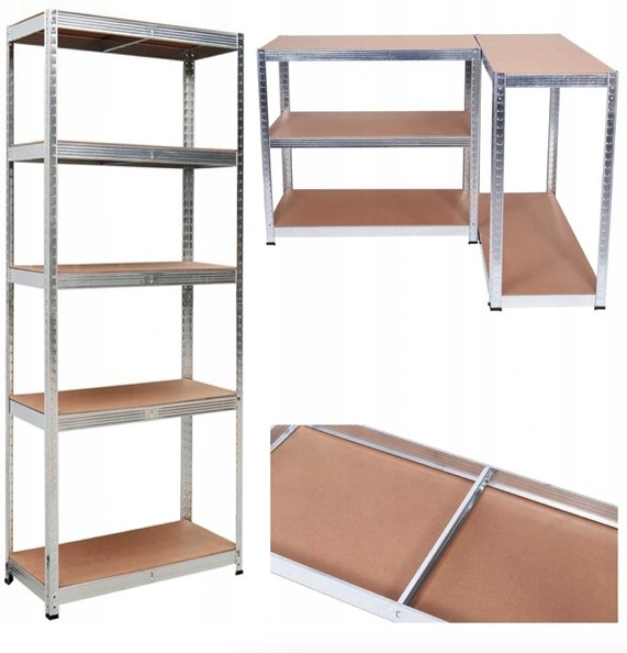 Raft de depozitare stabil din metal cu 5 rafturi 180 x 90 x 30 cm