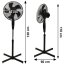 Samostojeći ventilator s 5 lopatica - crni 45 W