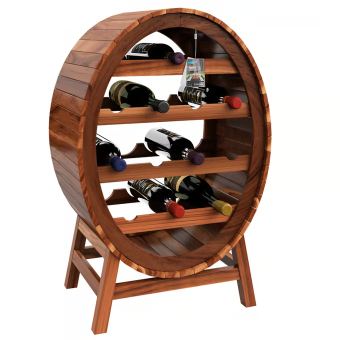 Fából készült borállvány 12 palack számára