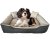 Wasserdichtes komfortables Hundebett mit Kissen - grau
