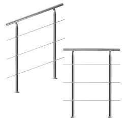 Corrimano per scale in acciaio inox con 3 pioli