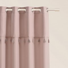 Perdea roz deschis ASTORIA cu ciucuri pentru ochiuri de sârmă 140 x 250 cm