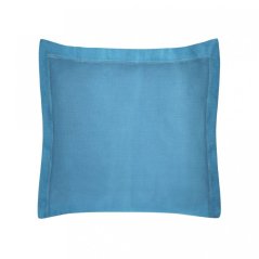 Jednofarebná modrá bavlnená obliečka na vankúš