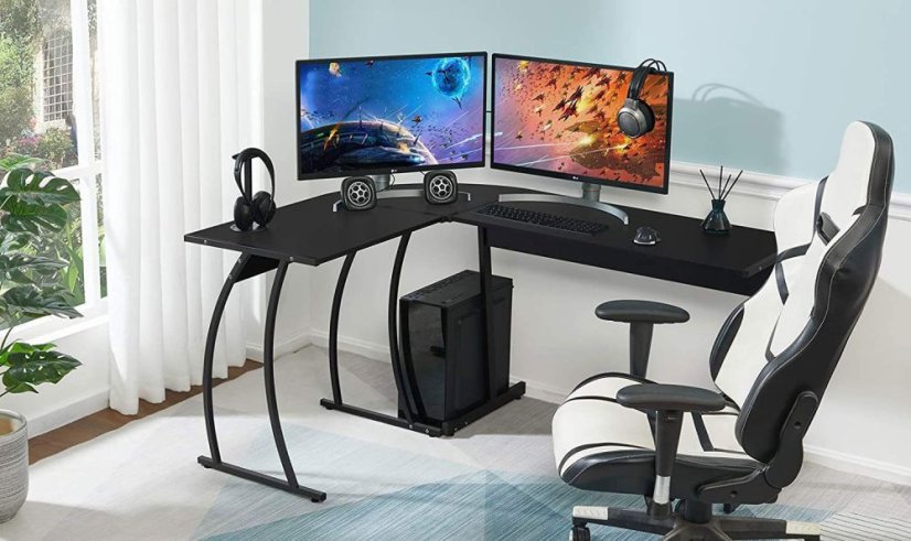 Moderna kotna miza  LOFT črna