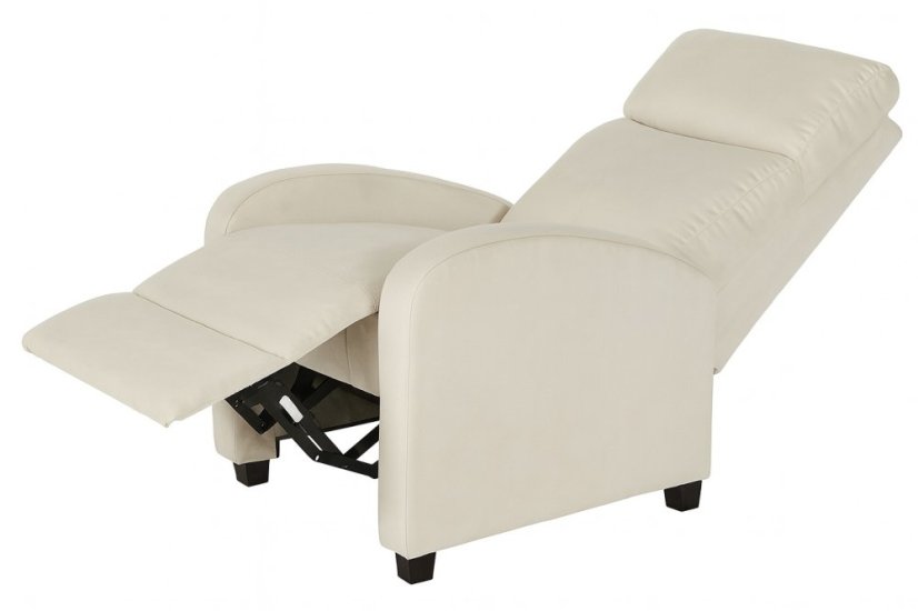 Bež žametni naslanjajoči fotelj