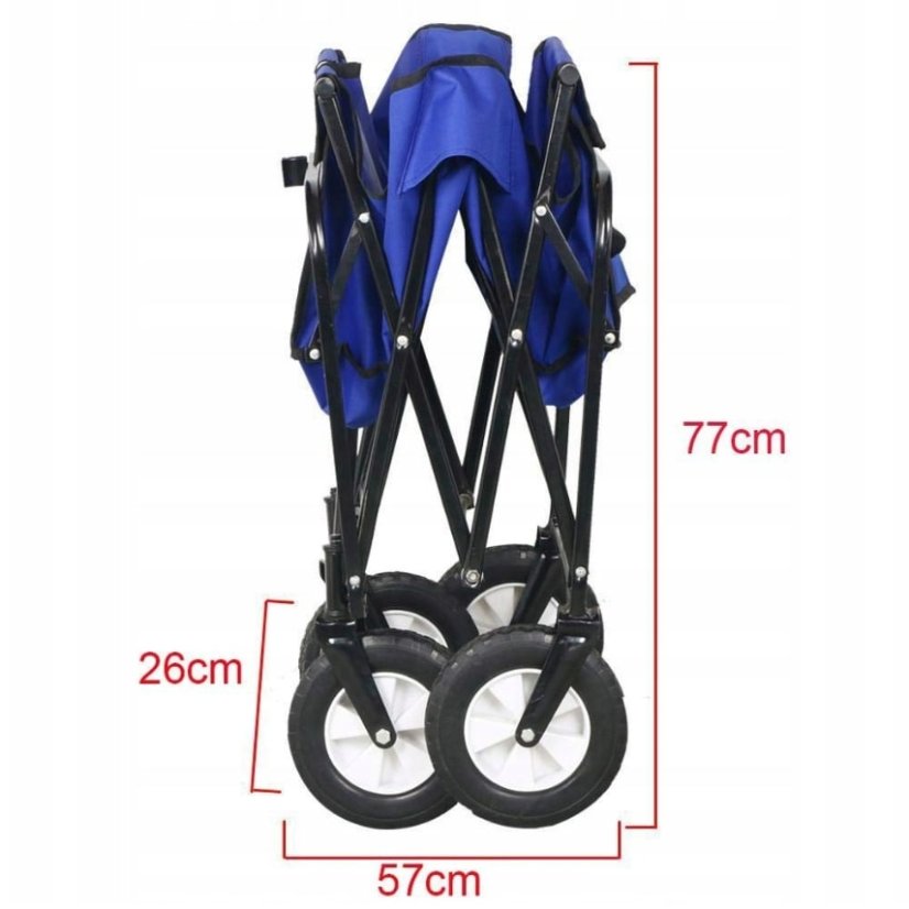 Praktický víceúčelový přepravní vozík v šedé barvě