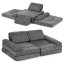 Großes dunkelgraues modulares Kindersofa - 10 Teile