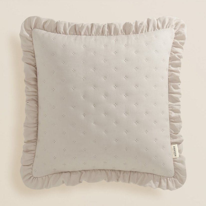 Romantická obliečka na vankúš Molly v béžovej farbe 45 x 45 cm