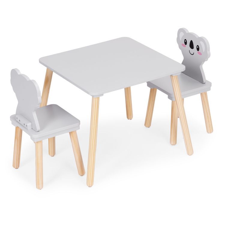 Mobilier pentru copii - masă și 2 scaune cu spătare în formă de koala