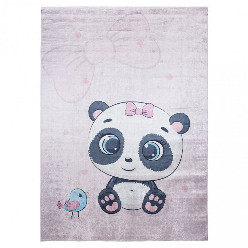 Kinderteppich mit liebenswertem Panda-Motiv - Die Größe des Teppichs: Breite: 120 cm | Länge: 170 cm
