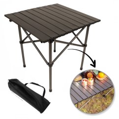 Skládací kempingový stůl s textilním potahem – 53 x 51 x 50 cm