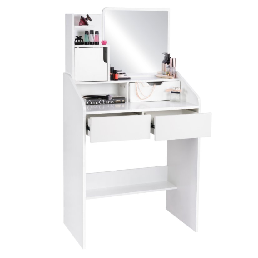 Kozmetický toaletný stolík so zrkadlom a zásuvkami