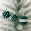 Set mit 9 Weihnachtskugeln aus Samt in der Trendfarbe Smaragd