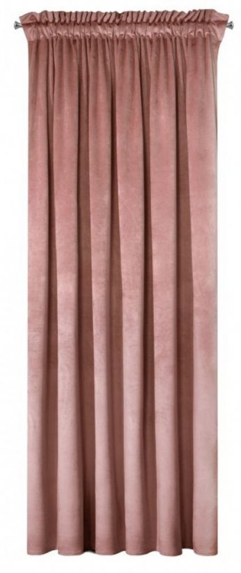 Rózsaszín függöny gyűrődő szalaggal