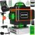 Livella laser autolivellante 4D con raggio verde e 16 linee