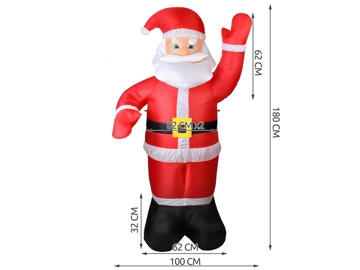 Božična dekoracija napihljiv Božiček z LED osvetlitvijo 180 cm
