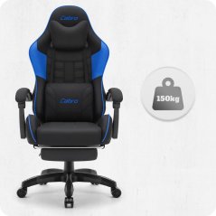 CABRO C501 gejmerska stolica s osloncem za noge, do 150 kg, crna i plava
