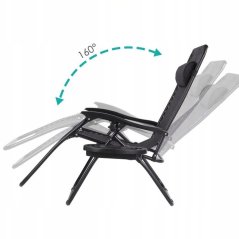 Sada 2 polohovacích zahradních židlí se stolem - černá