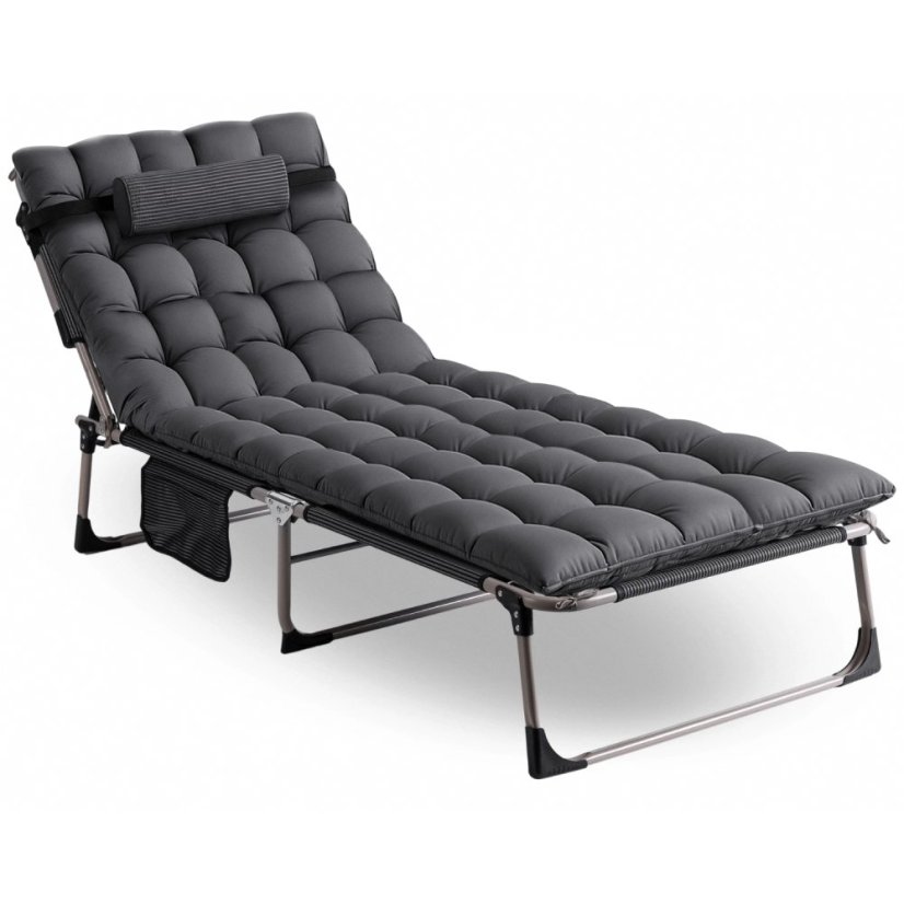 Vrtna ležaljka s madracem i podesivim naslonom VENUS