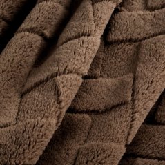 Flanelová deka s reliéfnym vzorom rybej kosti - tmavohnedá