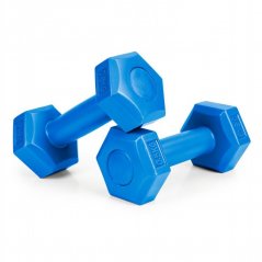 Sada fitness činiek 2x 0,5 kg v modrej farbe