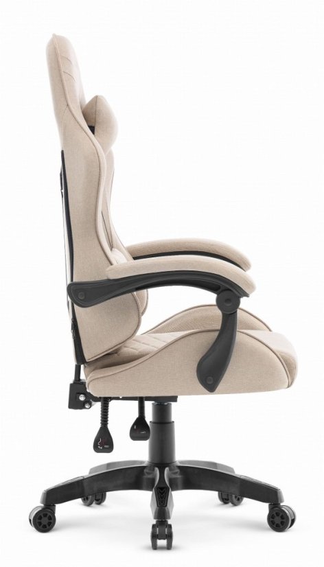 Scaun gaming CABRO C500 – din țesătură, cu spătar reglabil, capacitate de până la 150 kg, bej + CADOU