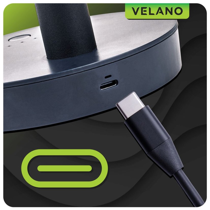 Velano VELWEBS0018 încărcarea ventilatorului de masă prin USB-C