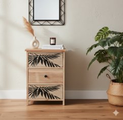 Kommode ZOFIA mit 3 Schubladen - Boho-Design, 40 x 29 x 58 cm