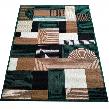 Tappeto ALFA con motivo geometrico - verde