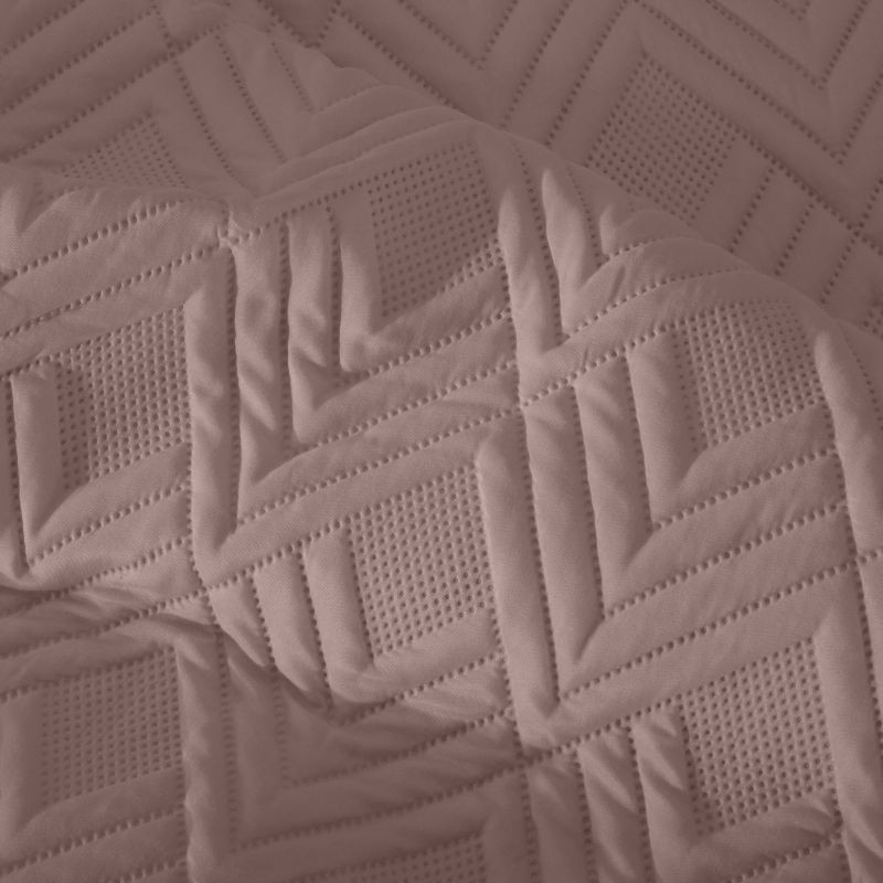 Cuvertură de pat modernă, roz prăfuit, cu model