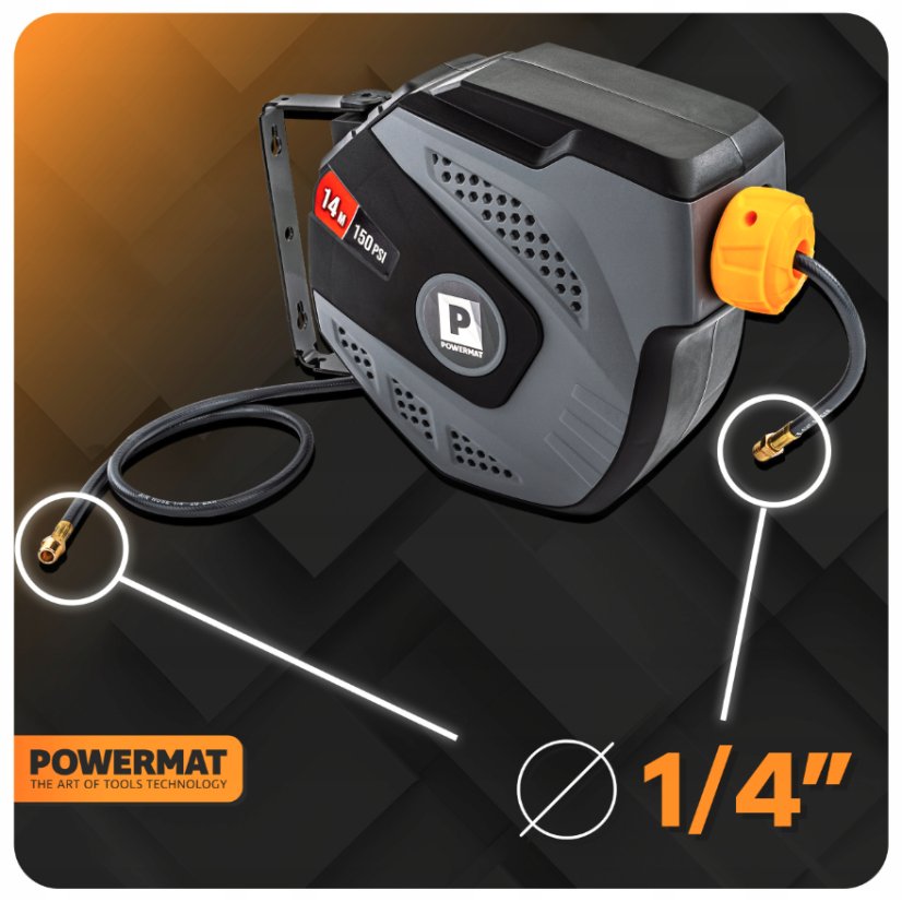 Automatikus légtömlő orsó - 14 m