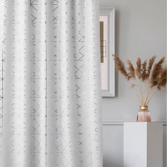 Jemný závěs bílé barvy se vzorem 140 x 260 cm se zavěšením na kruhy