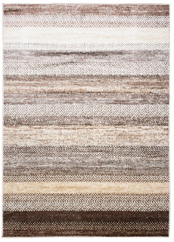 PETRA Modern dizájnos csíkos barna szőnyeg - Méret: Szélesség: 140 cm | Hossz: 200 cm
