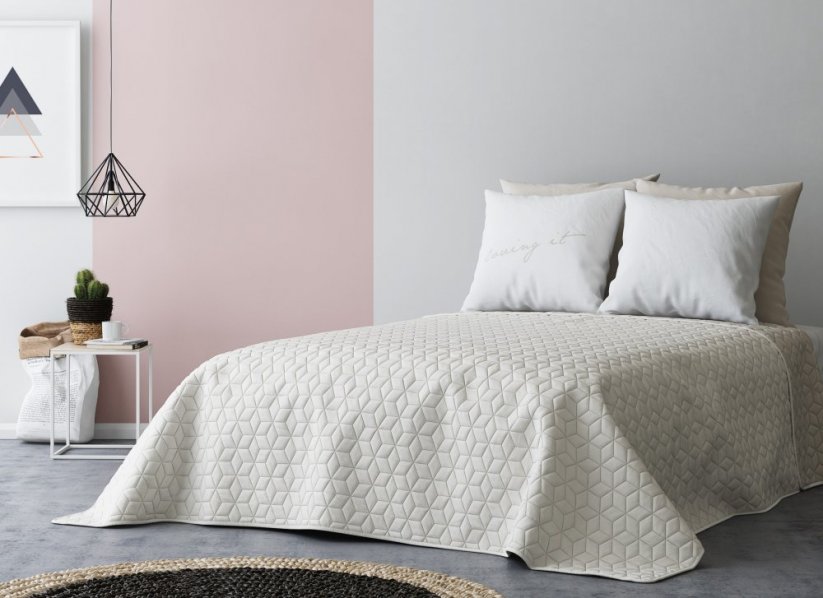 Přehoz na dvoulůžko přes postel béžovo krémové barvy 170 x 210 cm